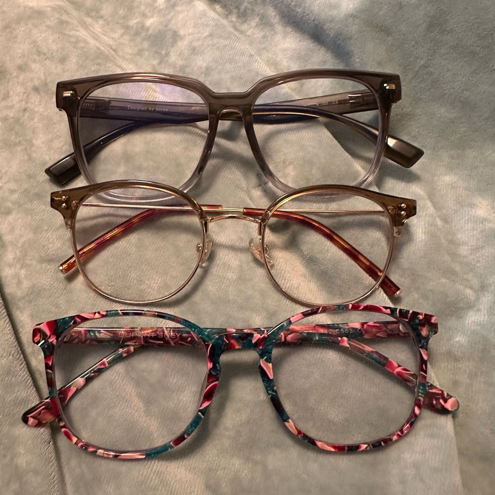 Blue Light Glasses - Gray, Gold, and Floral